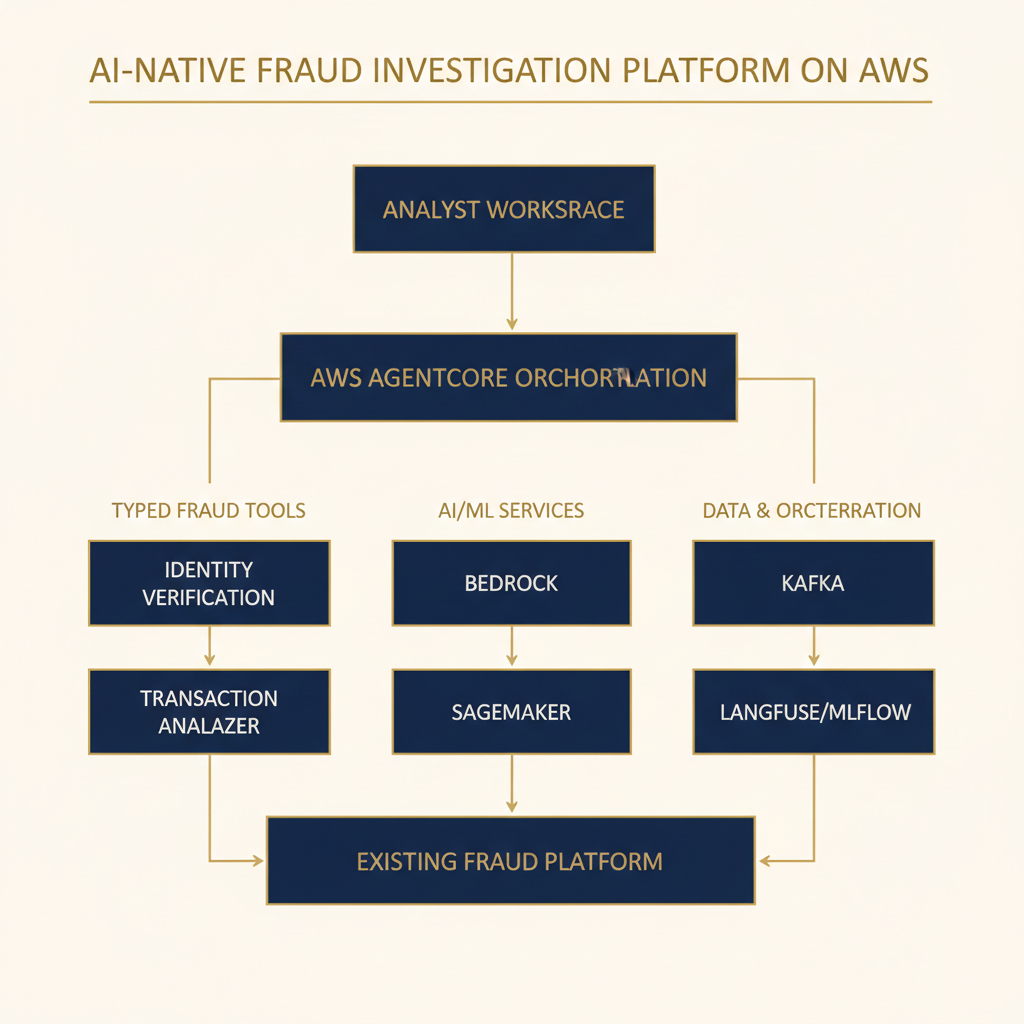 Architecture visual for the fraud detection companion demo